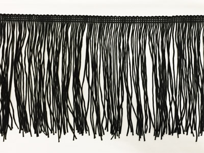 Vágott végű rojt 20 cm hosszú - Black (Fekete)